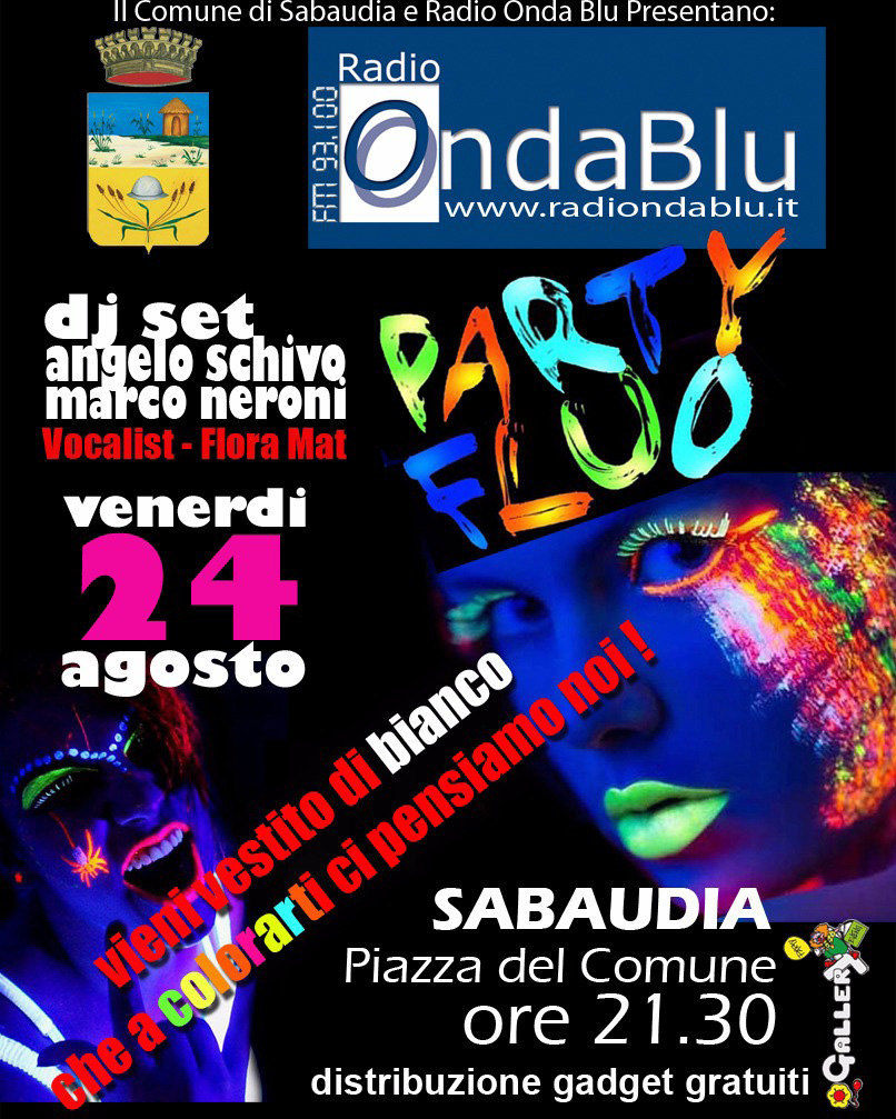 Il centro di Sabaudia si illumina con il "Party Fluo" di Radio Onda Blu